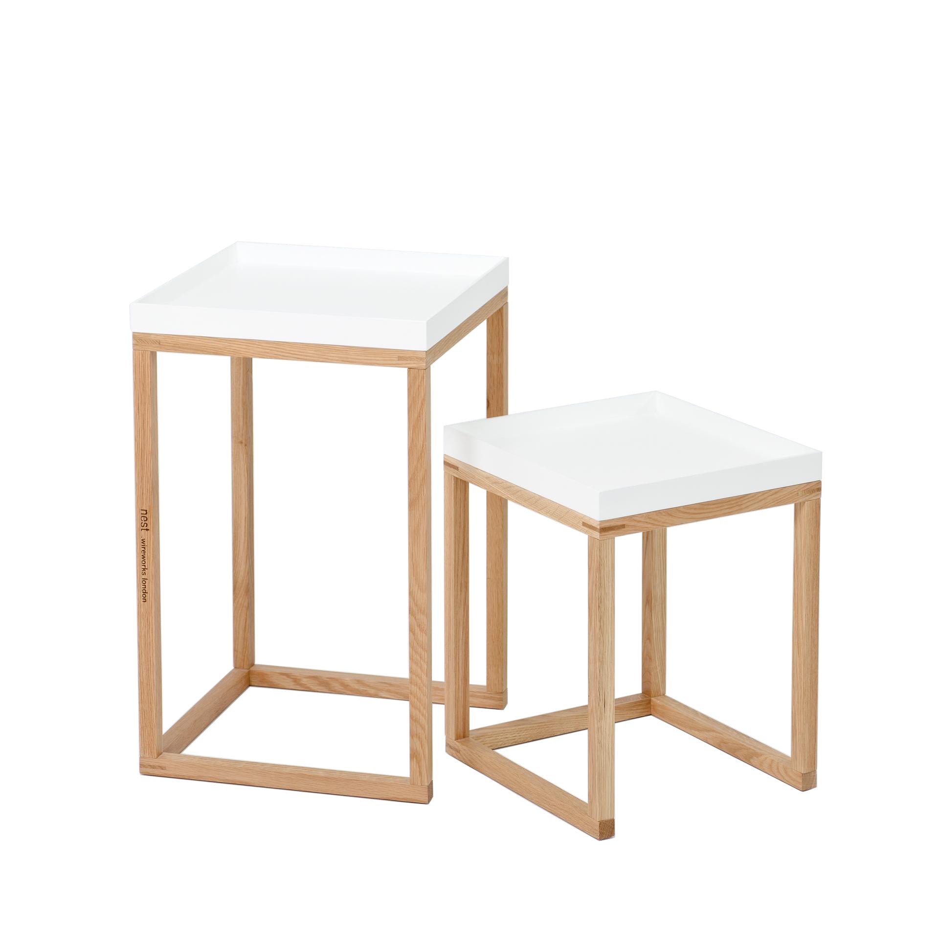 Wireworks Nest Pair of Oak Tables