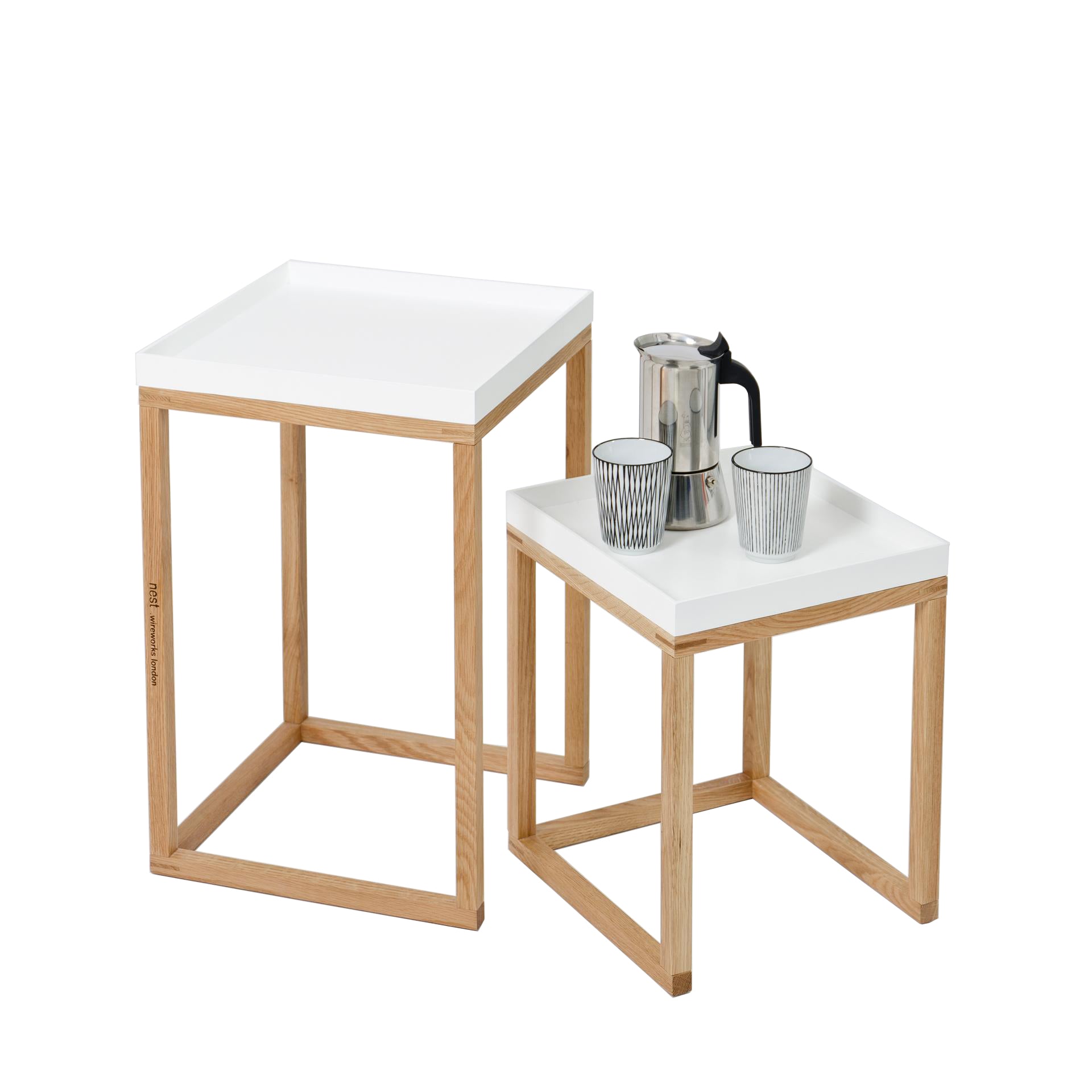 Wireworks Nest Pair of Oak Tables