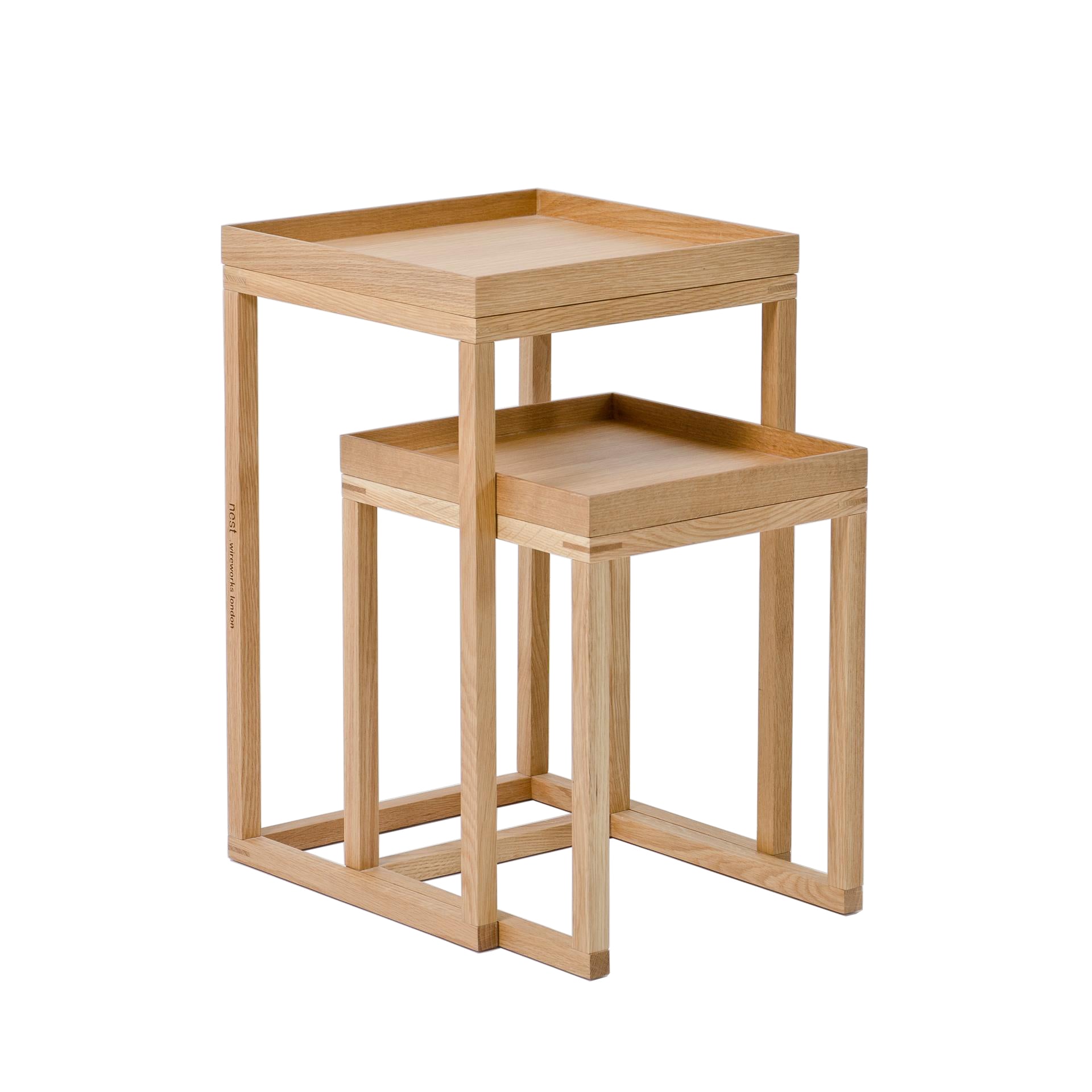 Wireworks Nest Pair of Oak Tables