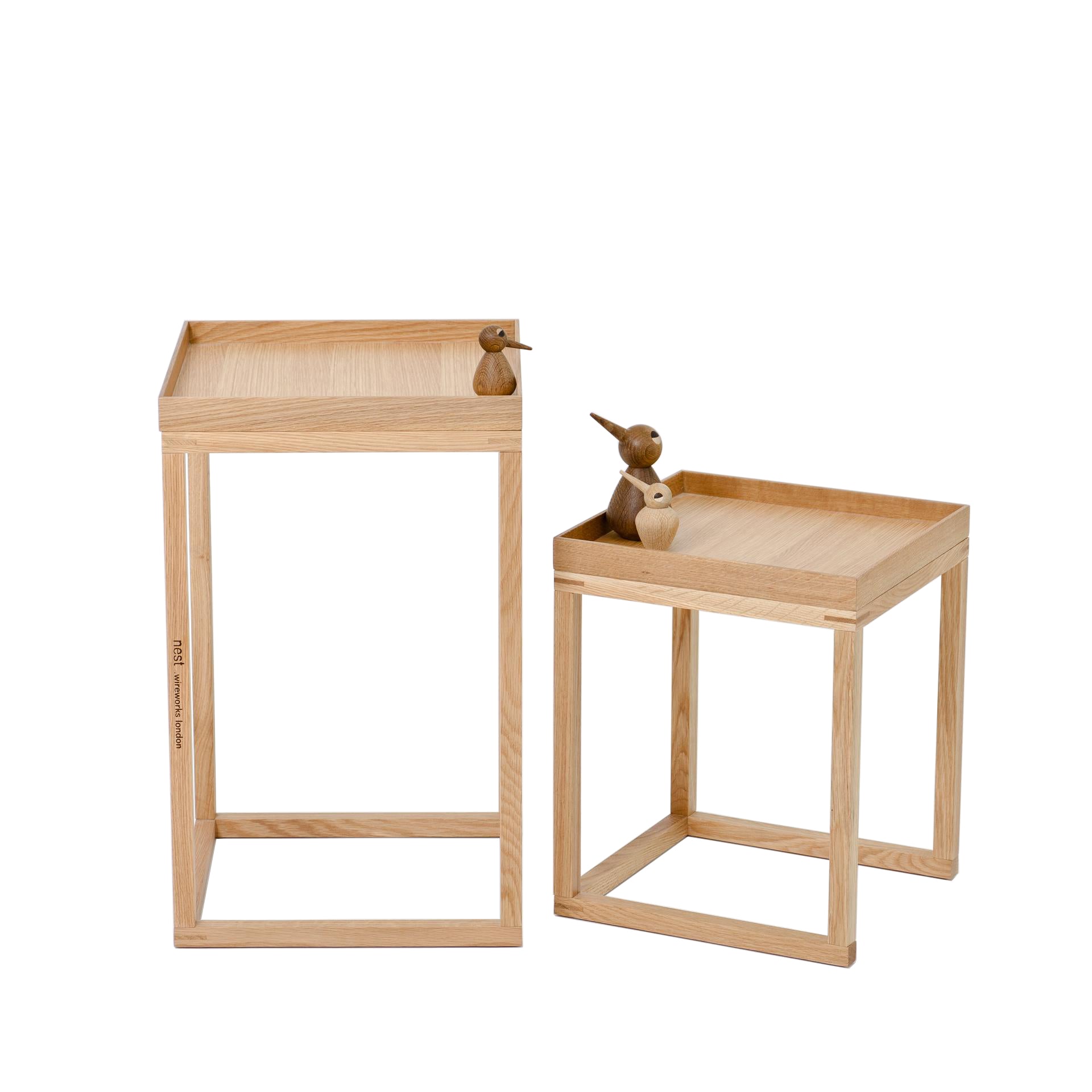 Wireworks Nest Pair of Oak Tables