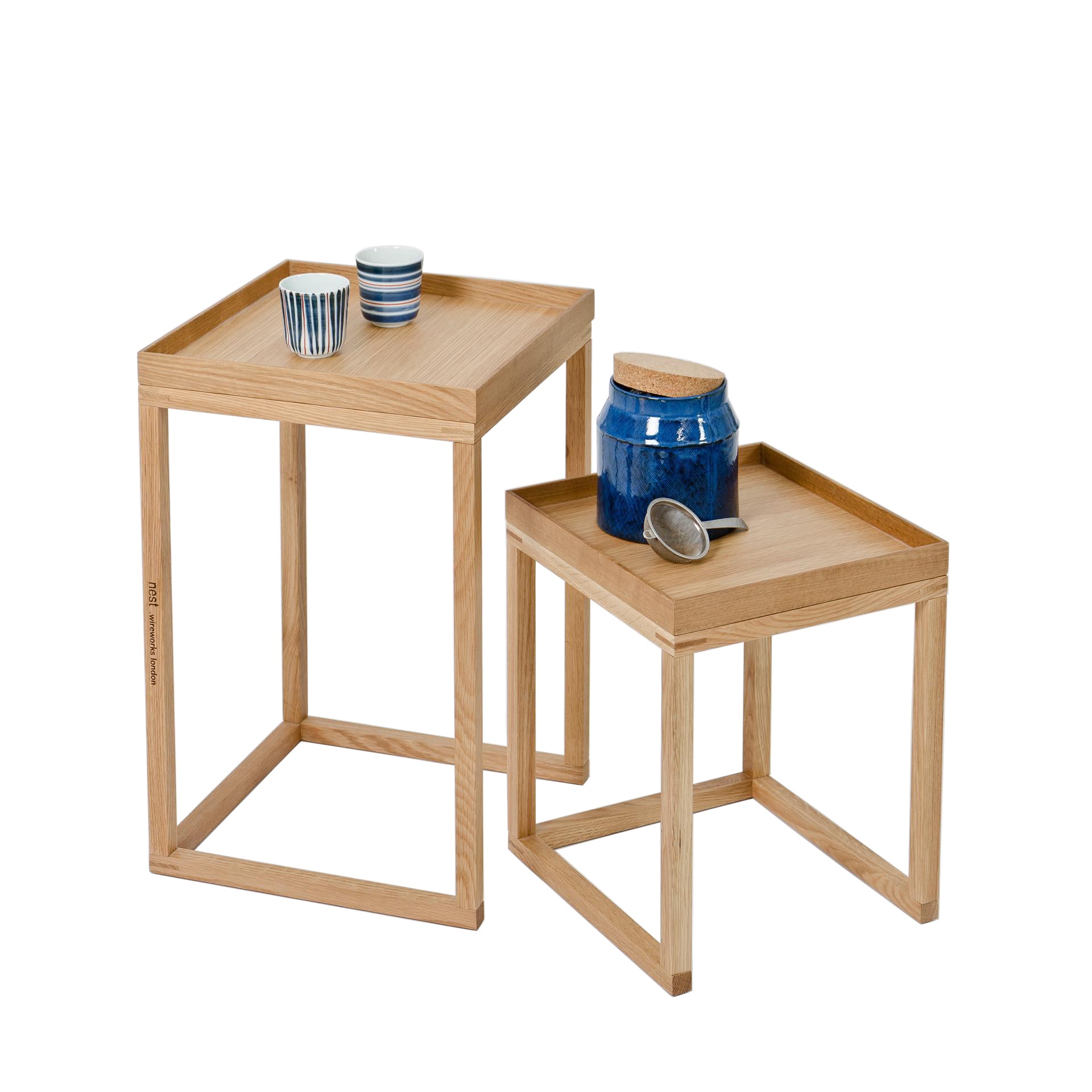 Wireworks Nest Pair of Oak Tables