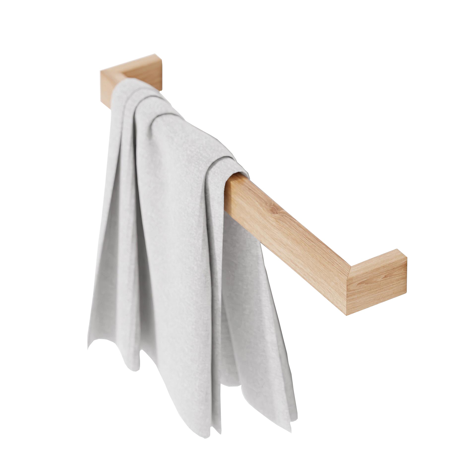 Wireworks Oak Slimline Single Towel Rail