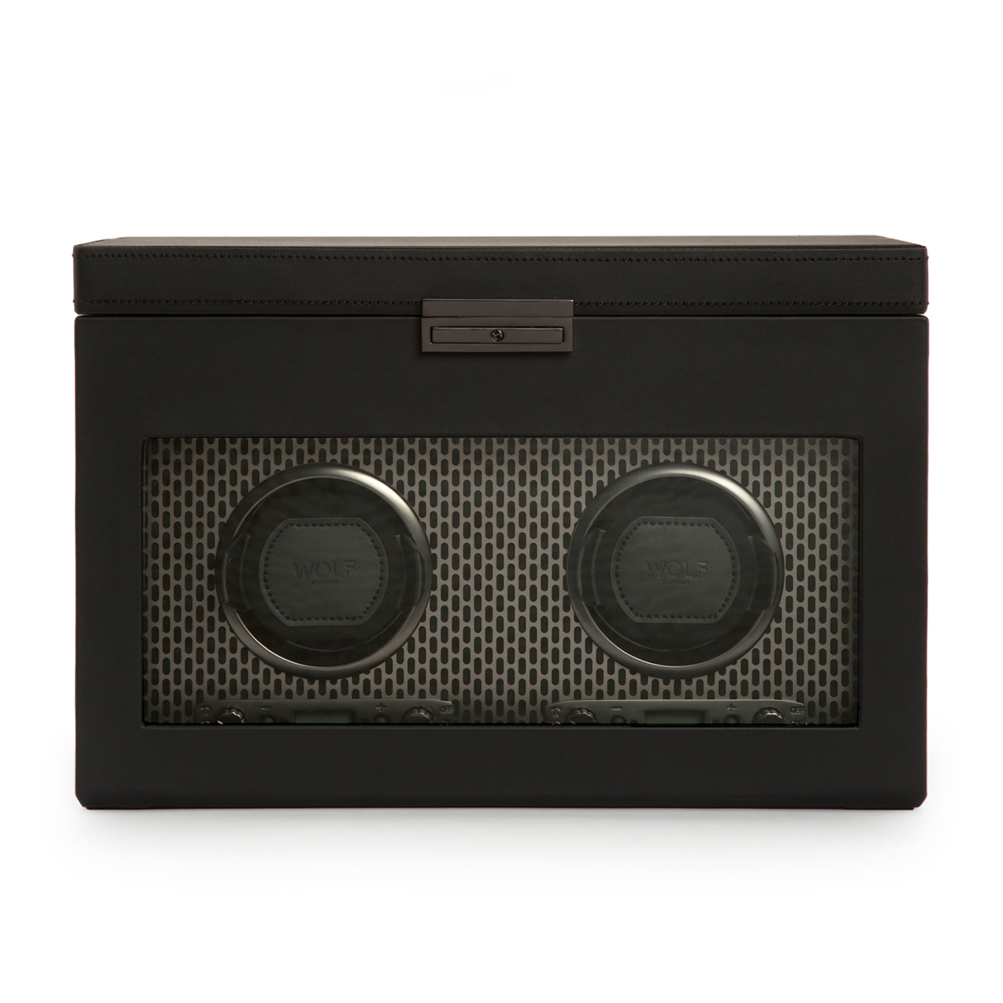 WOLF Axis Double Watch Winder with Storage
