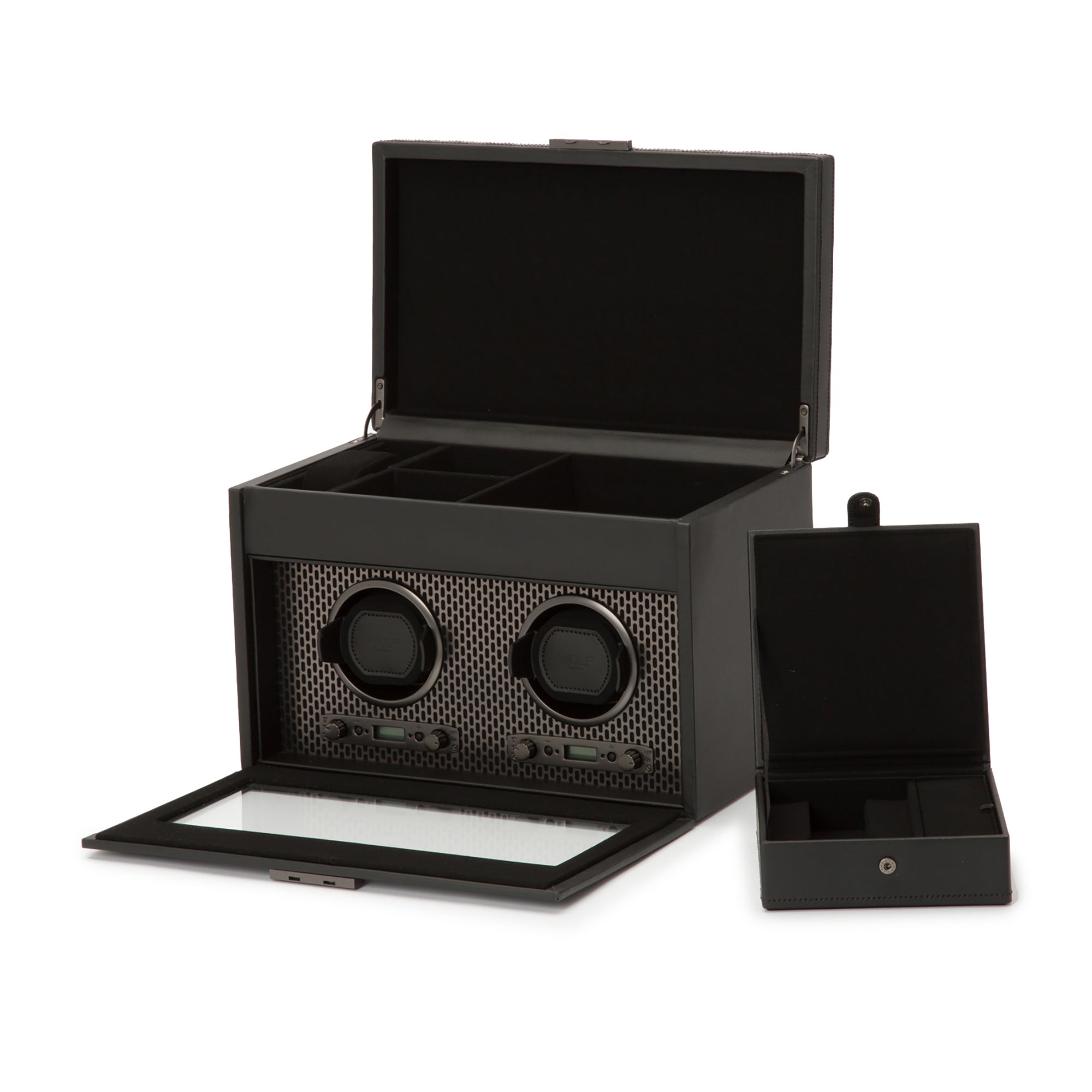 WOLF Axis Double Watch Winder with Storage