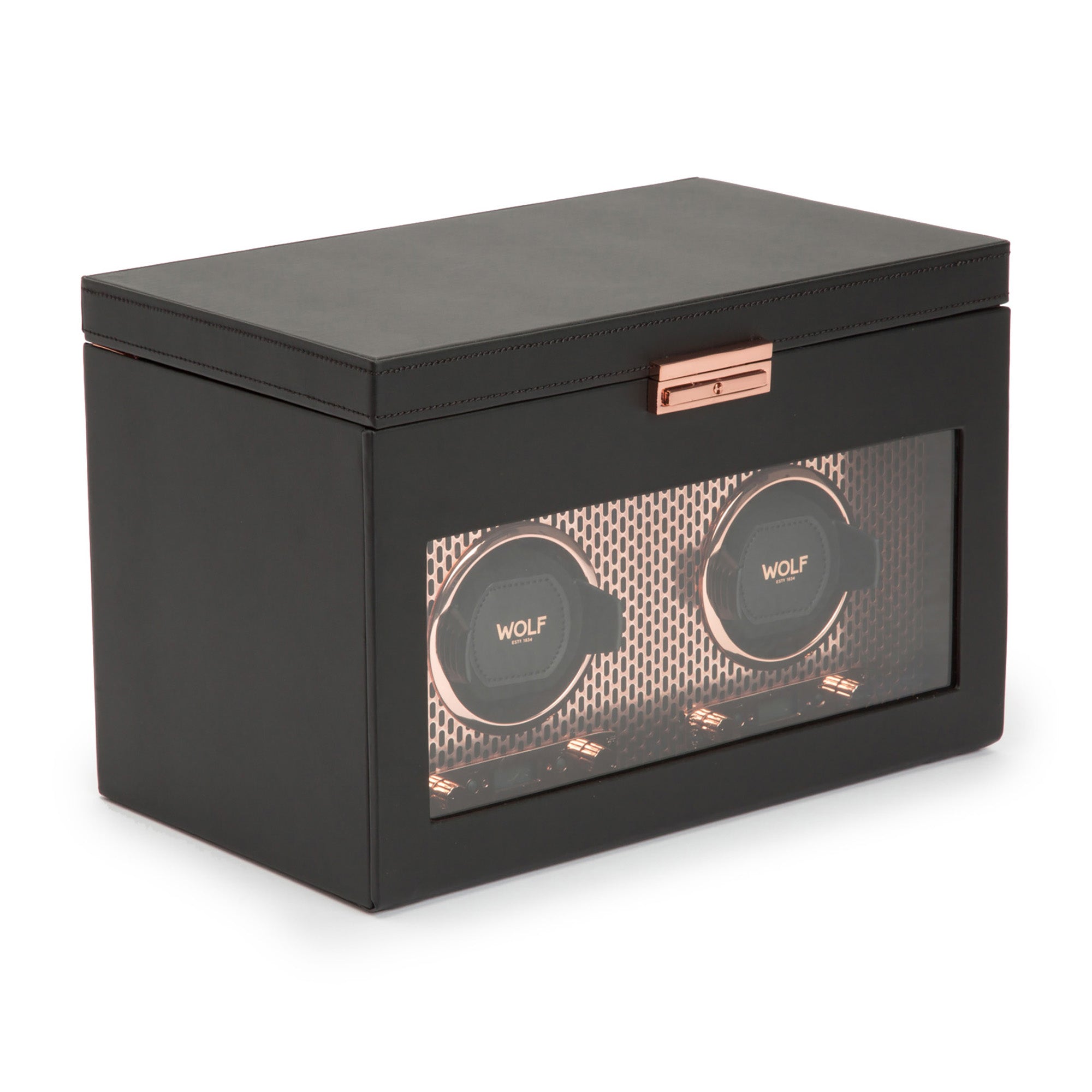 WOLF Axis Double Watch Winder with Storage