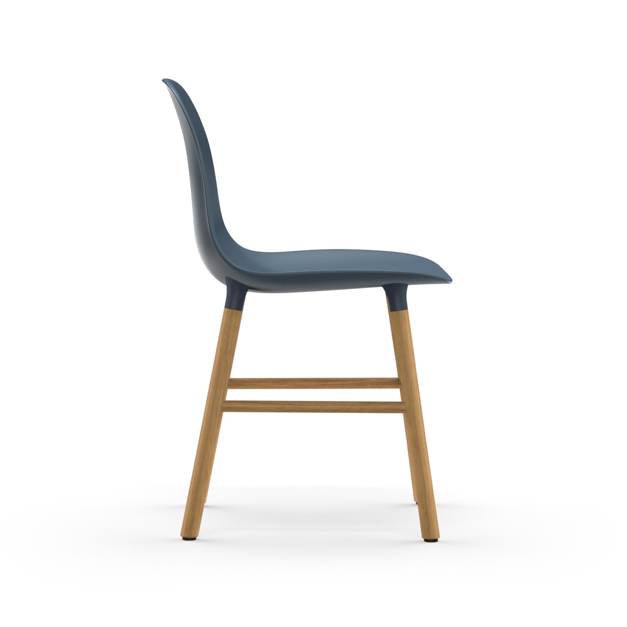 Ex Display Form Dining Chair Oak & Blue