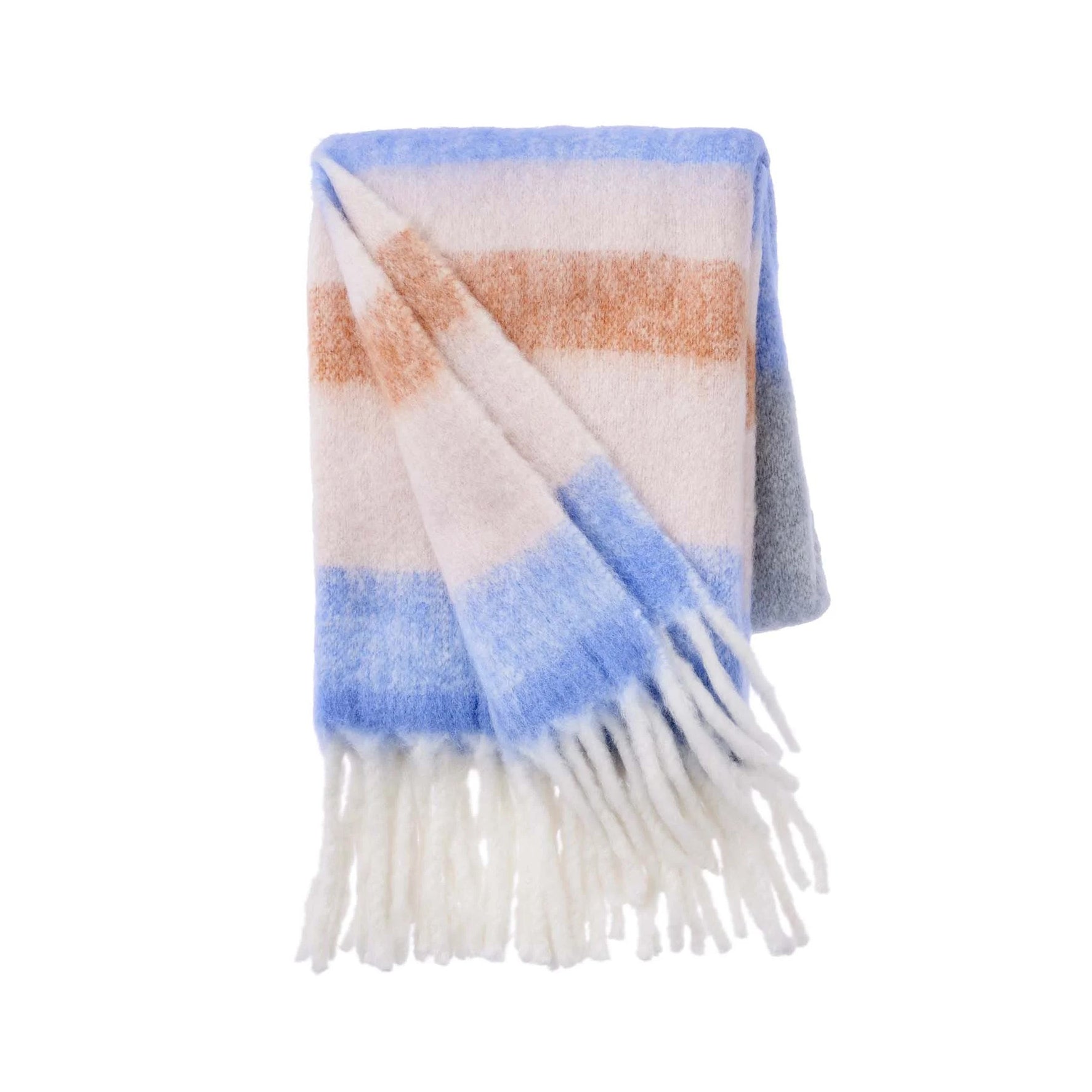 Cozy Living Mathea Striped Sea Blue Throw