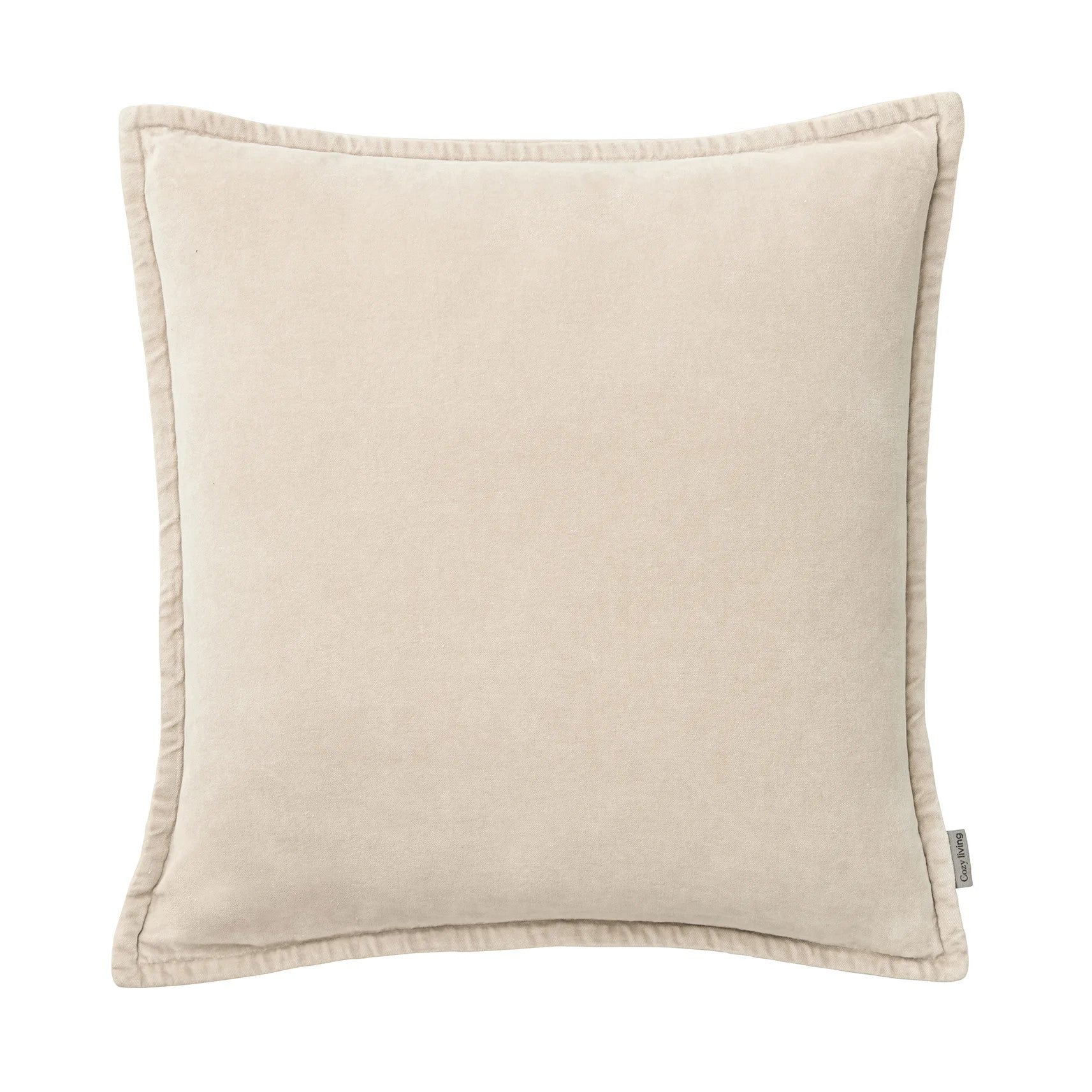 Cozy Living Velvet Piped Edge Cushion Ecru Cream