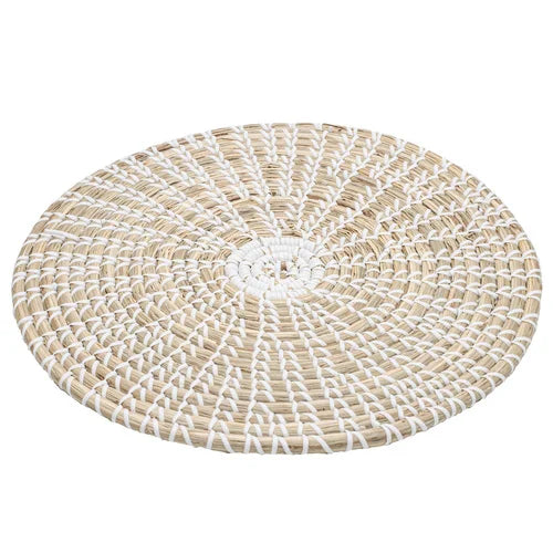 Ladelle Seagrass woven white placemat