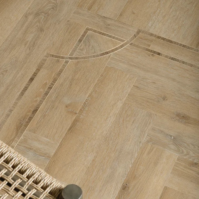 Close-up of luxury vinyl tile flooring in natural oak finish—durable, stylish and expertly fitted by Iroka Interiors in Cornwall.