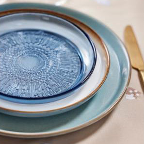 Bitz Gastro Dinner Plate Grey/Light Blue 27cm