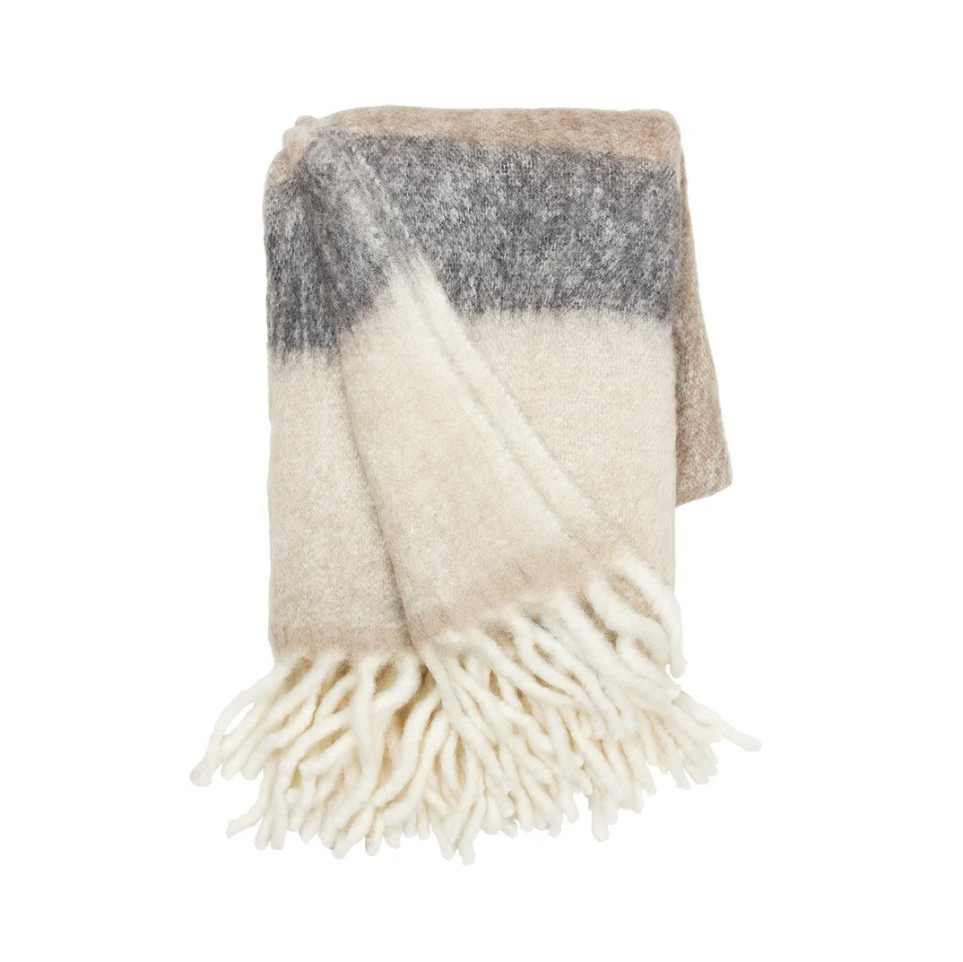 Cozy Living Mathea Striped Taupe Throw