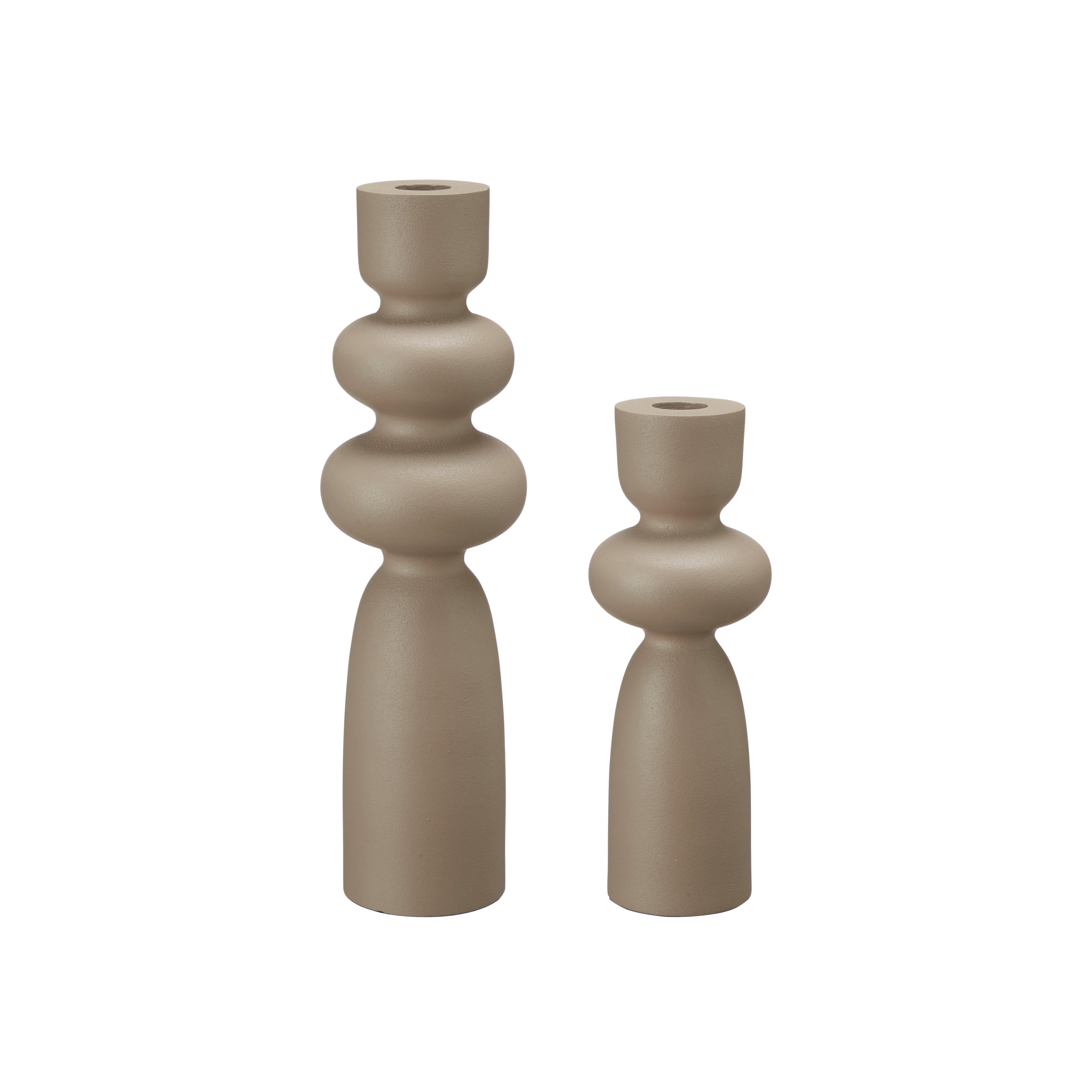 Wikholm Sonia Candleholders Linen Set of 2