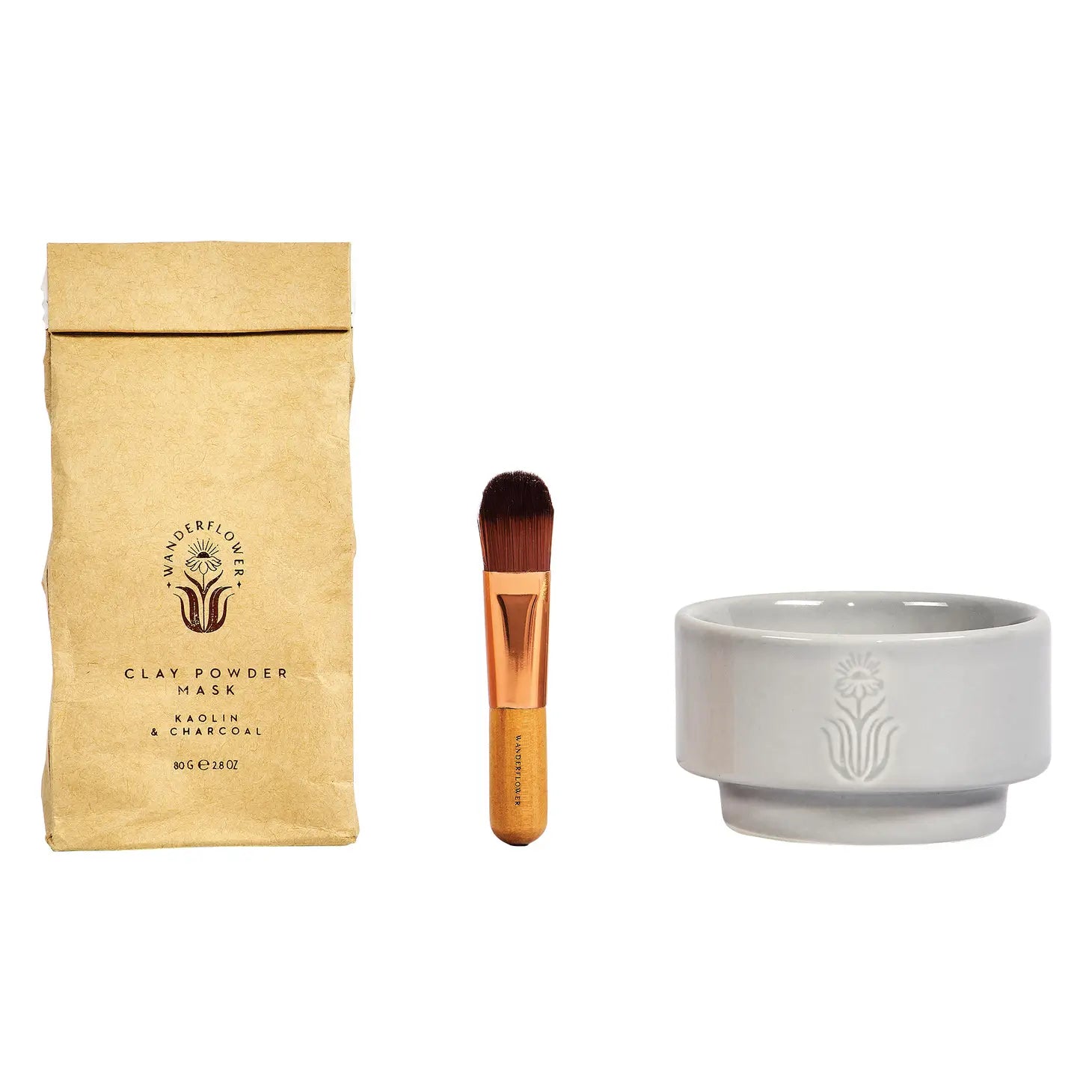 Wanderflower Clay Face Mask Kit - Purifying