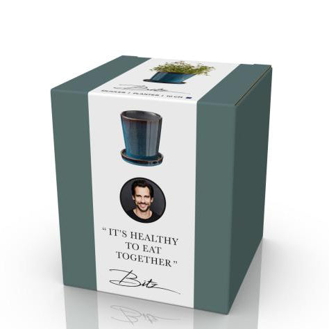 Bitz Planter with Saucer Dark Blue/Black