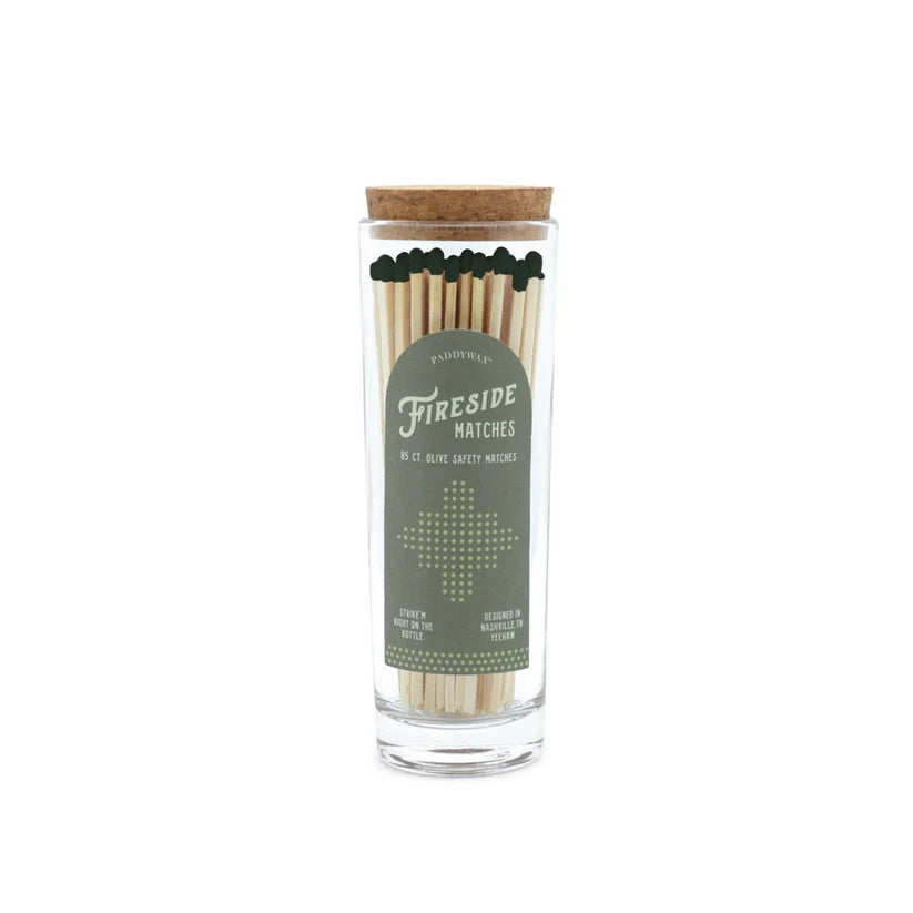 Designworks/Paddywax Fireside Tall Safety Matches - Olive Green Tip