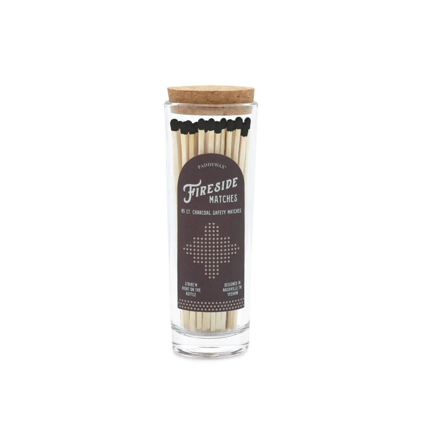 Designworks/Paddywax Fireside Tall Safety Matches - Charcoal Tip