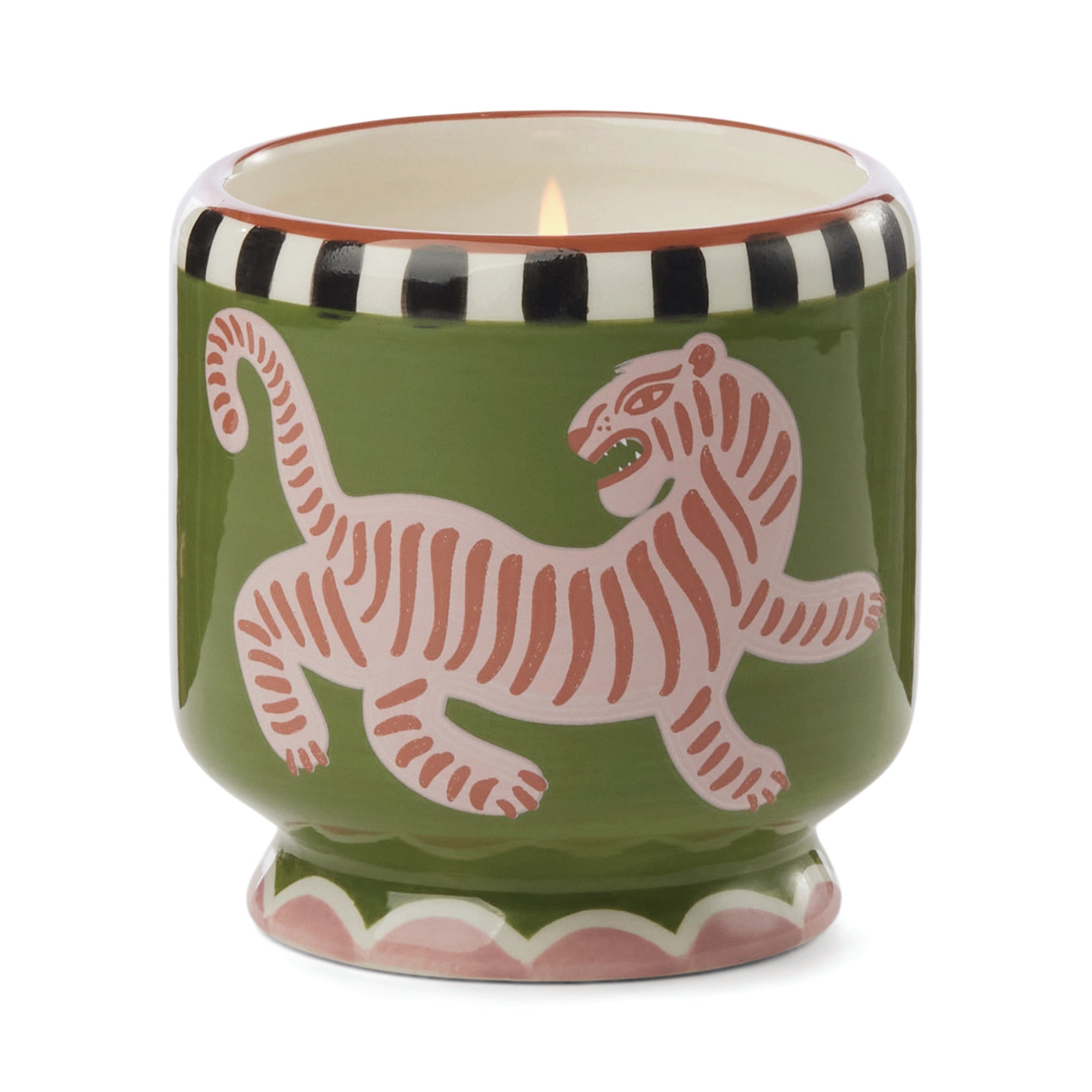Designworks Adopo Tiger Ceramic Candle - Black Cedar & Fig