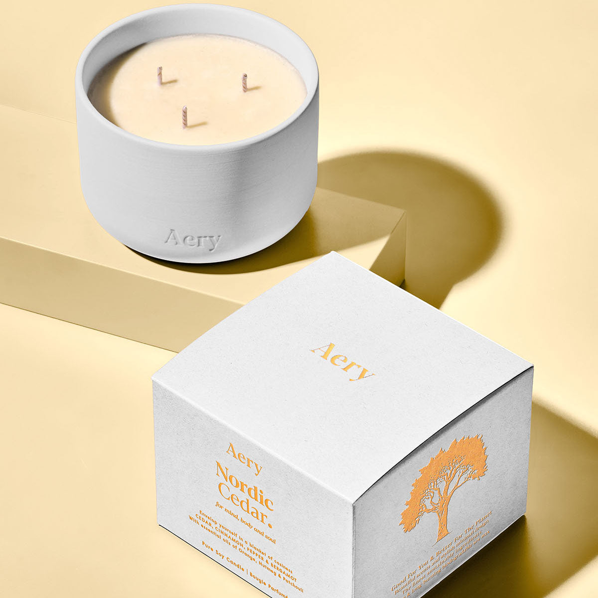 Aery Living Nordic Cedar Triple Wick Candle