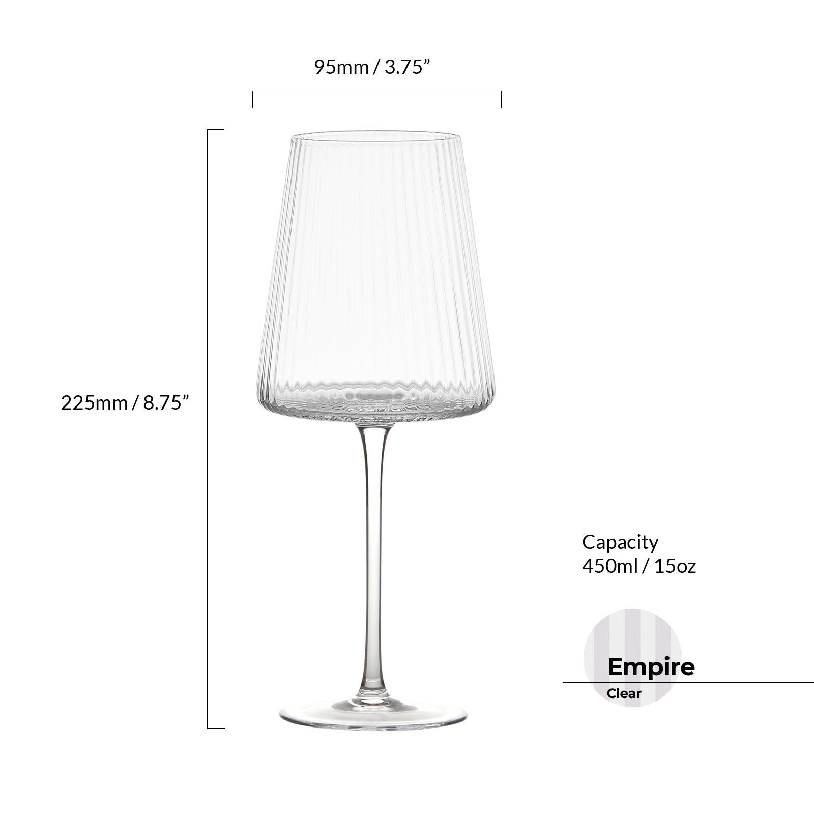 DRH Set of 2 Empire Wine Glasses