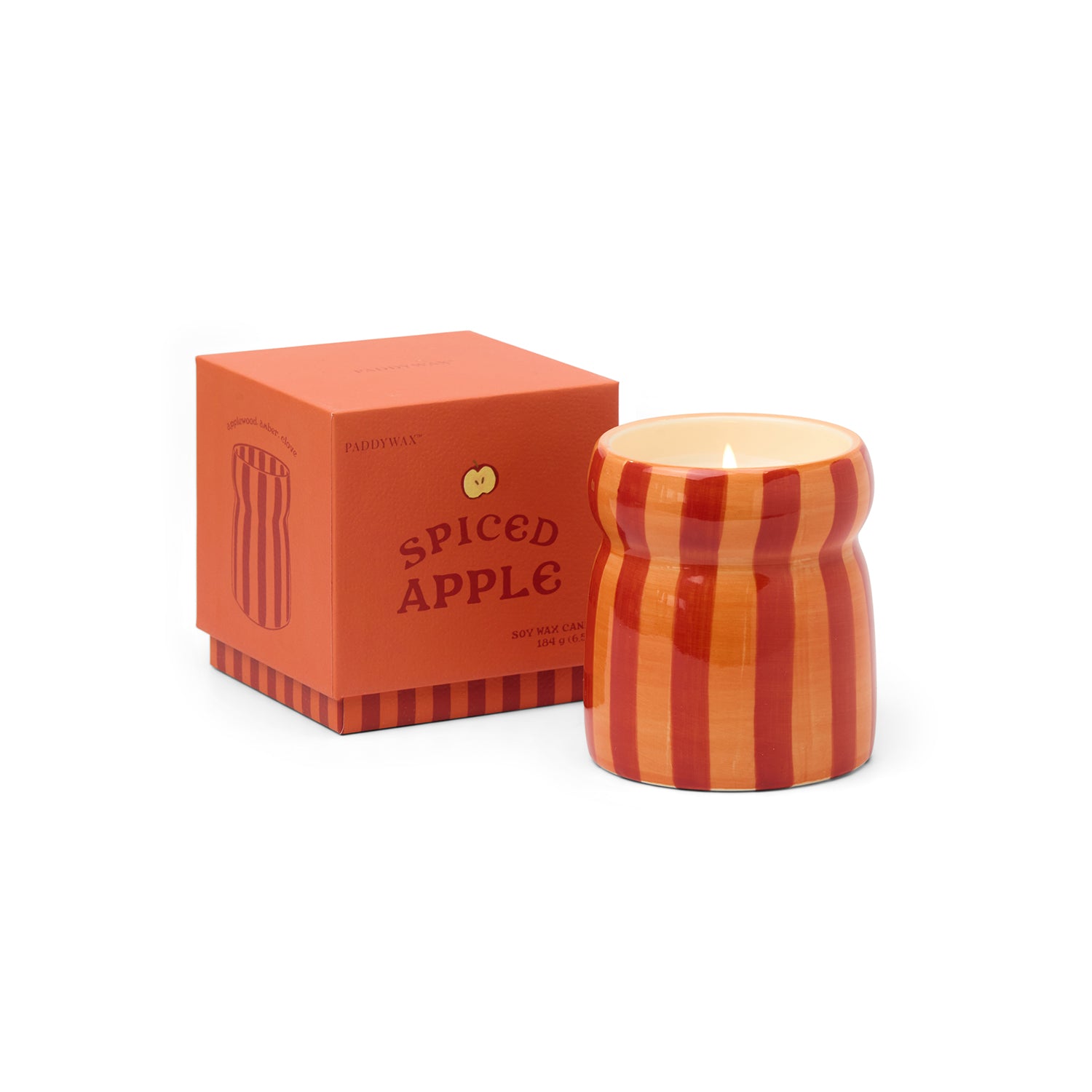 Cabana Striped Ceramic Candle
