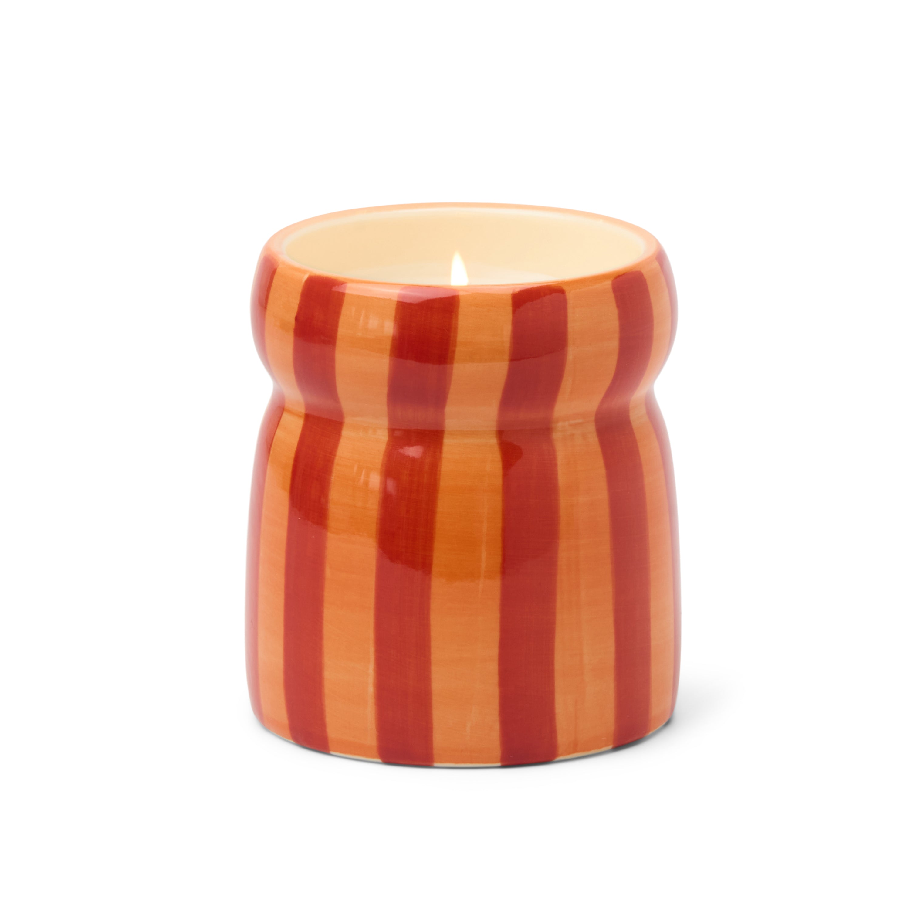 Cabana Striped Ceramic Candle