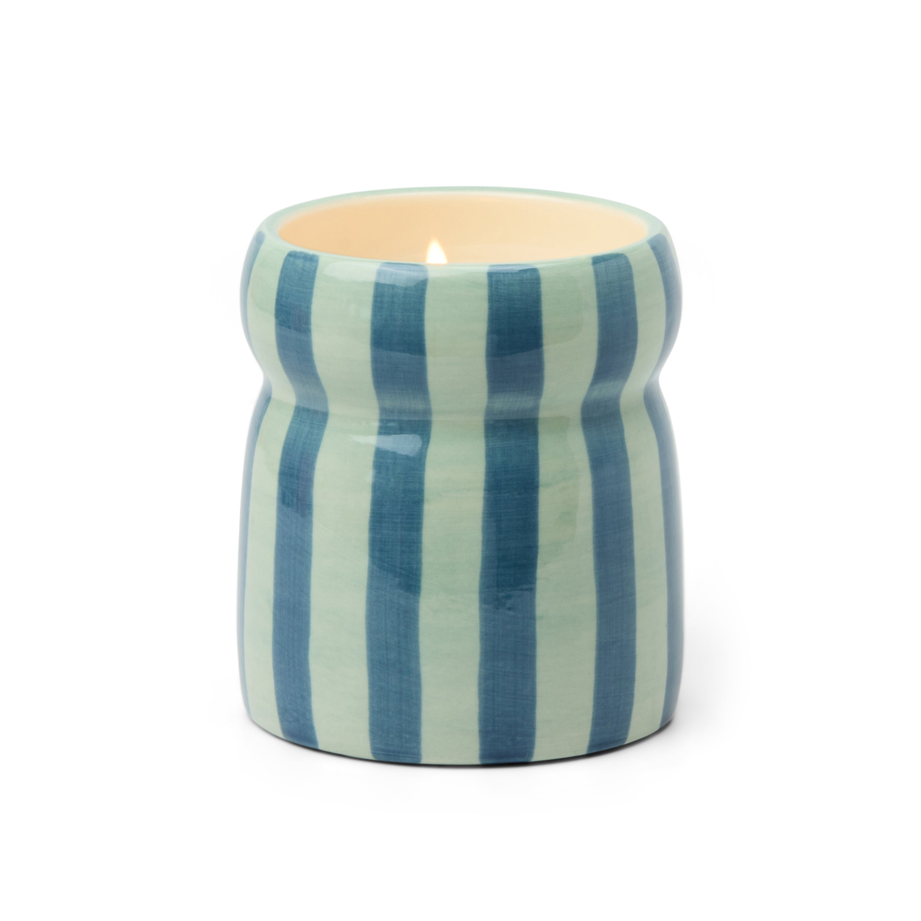 Cabana Striped Ceramic Candle