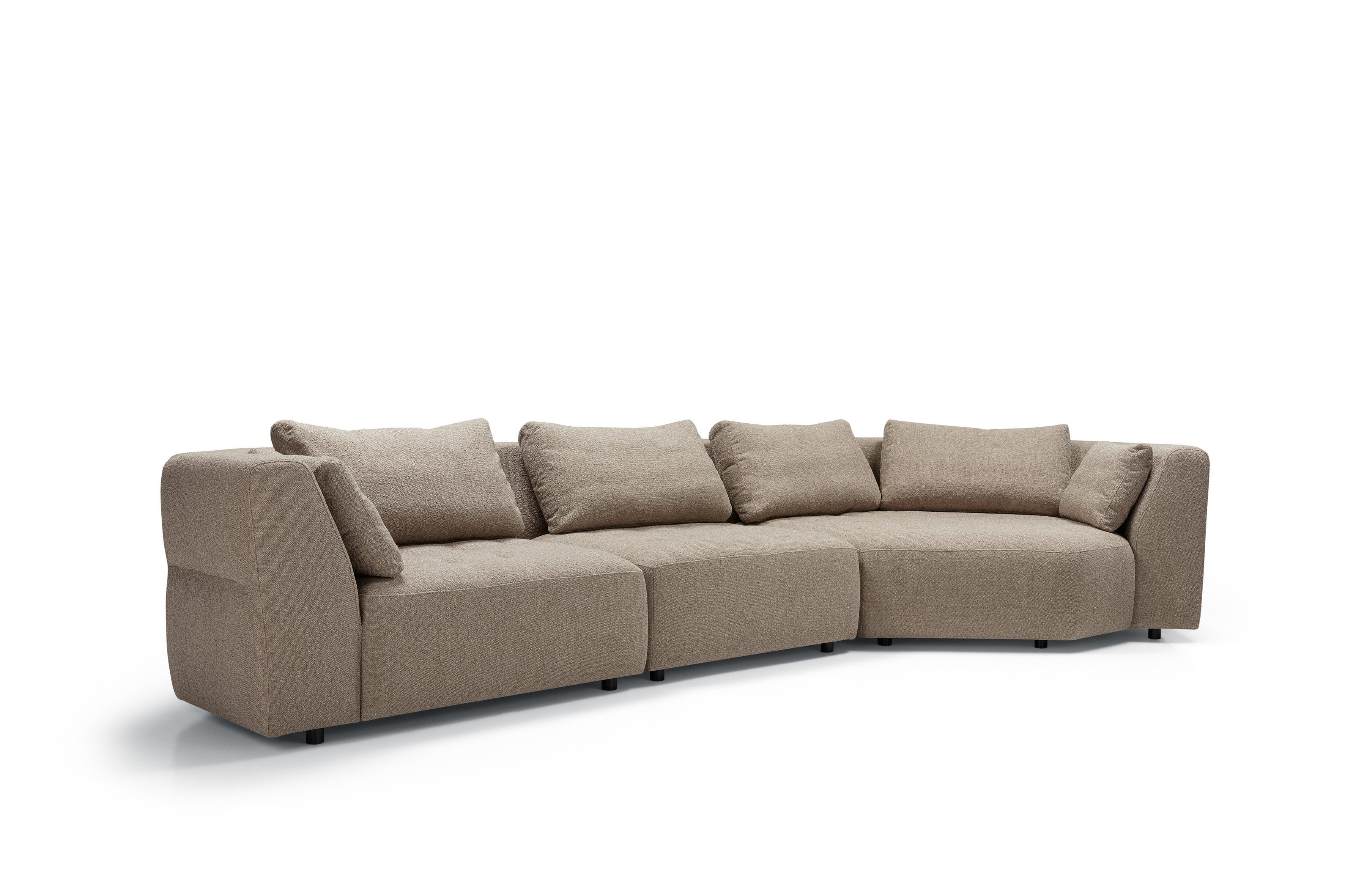 Brown sectional sofa on a white background