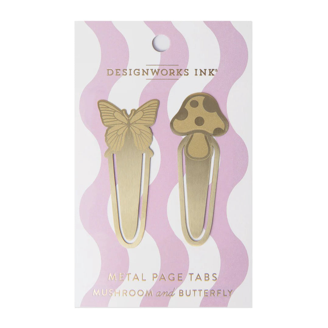 Designworks/ Paddywax Metal Page Tabs - Mushrooms & Butterfly
