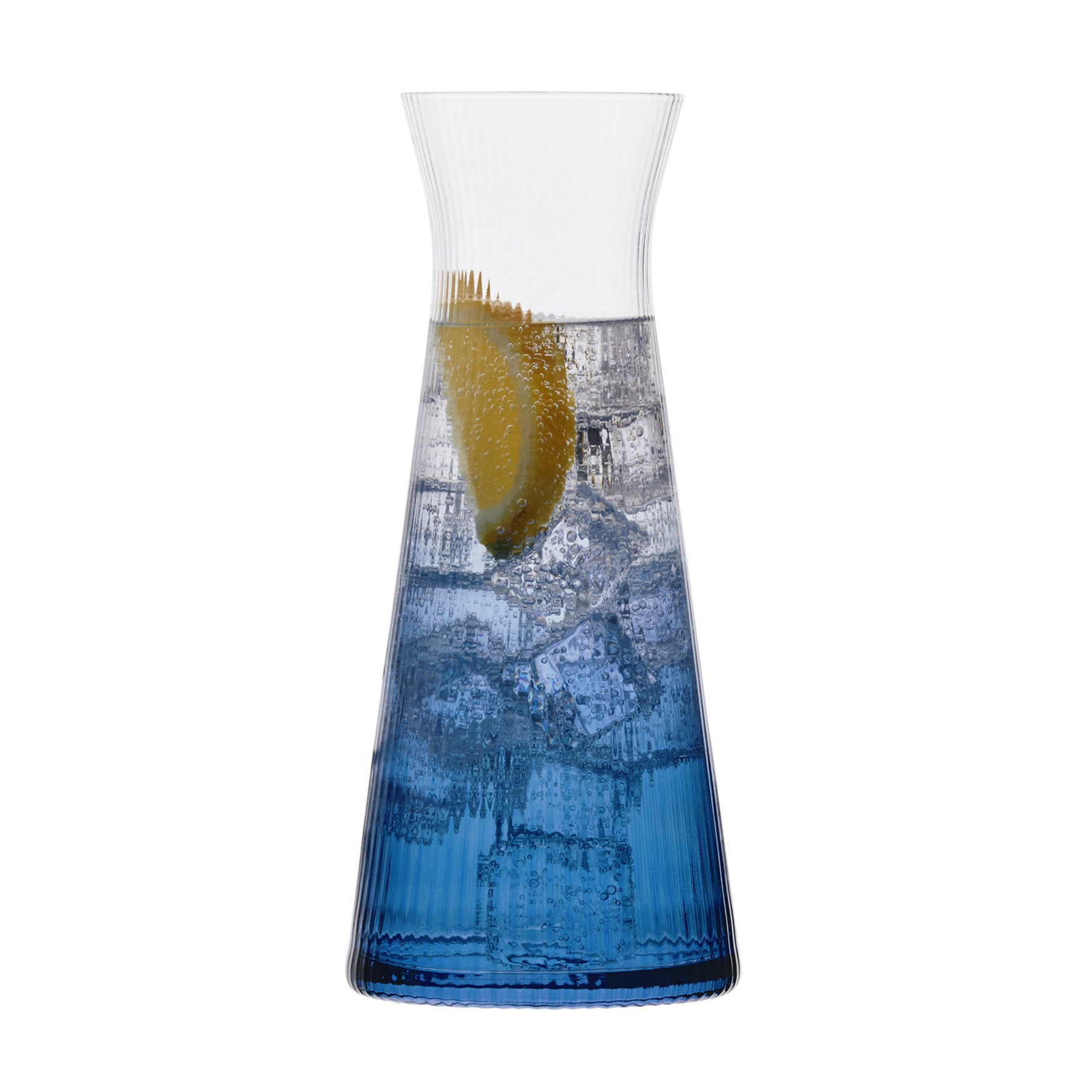 DRH Empire Blue Ribbed Glass Water Carafe