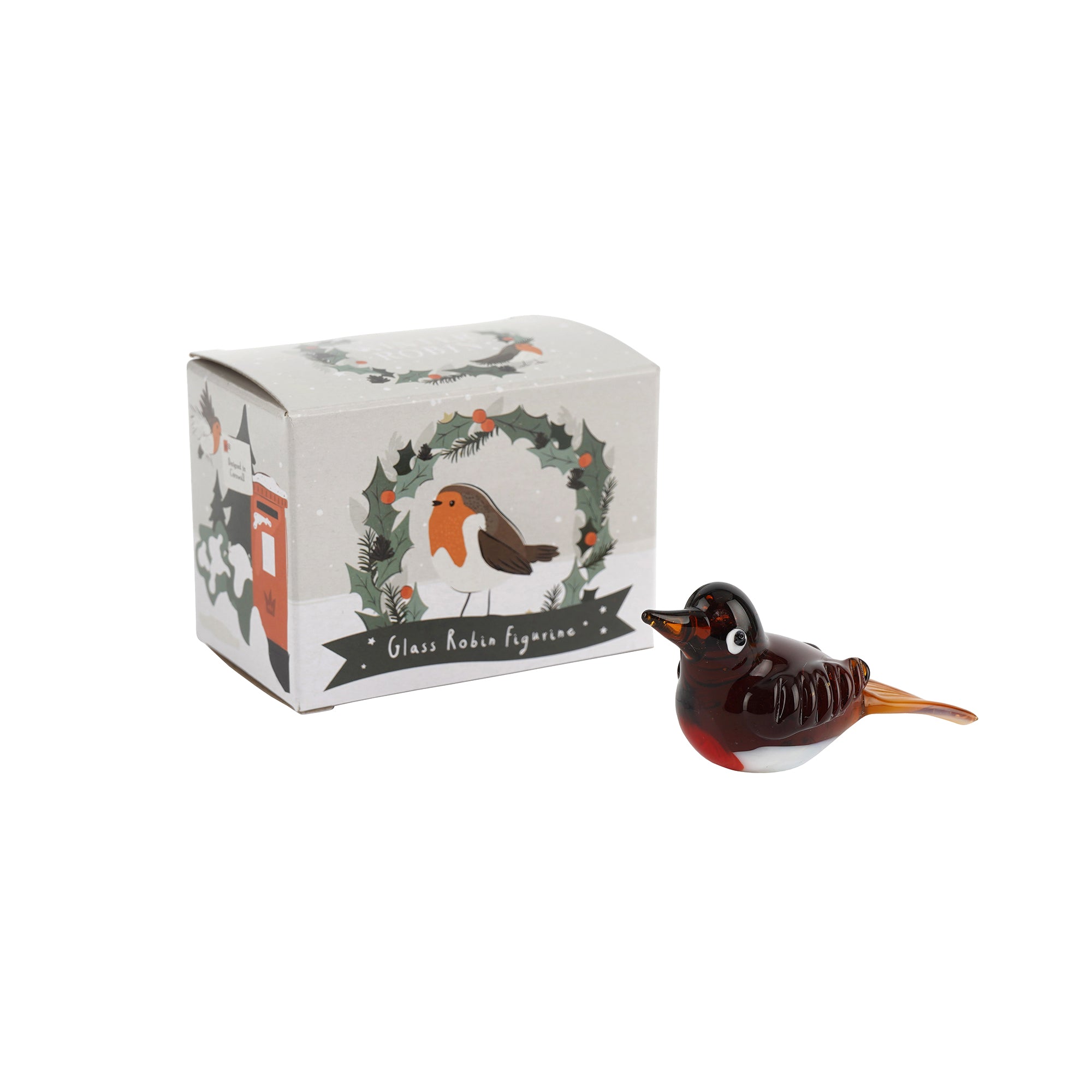 CGB Giftware Artisan Glass Winter Robin