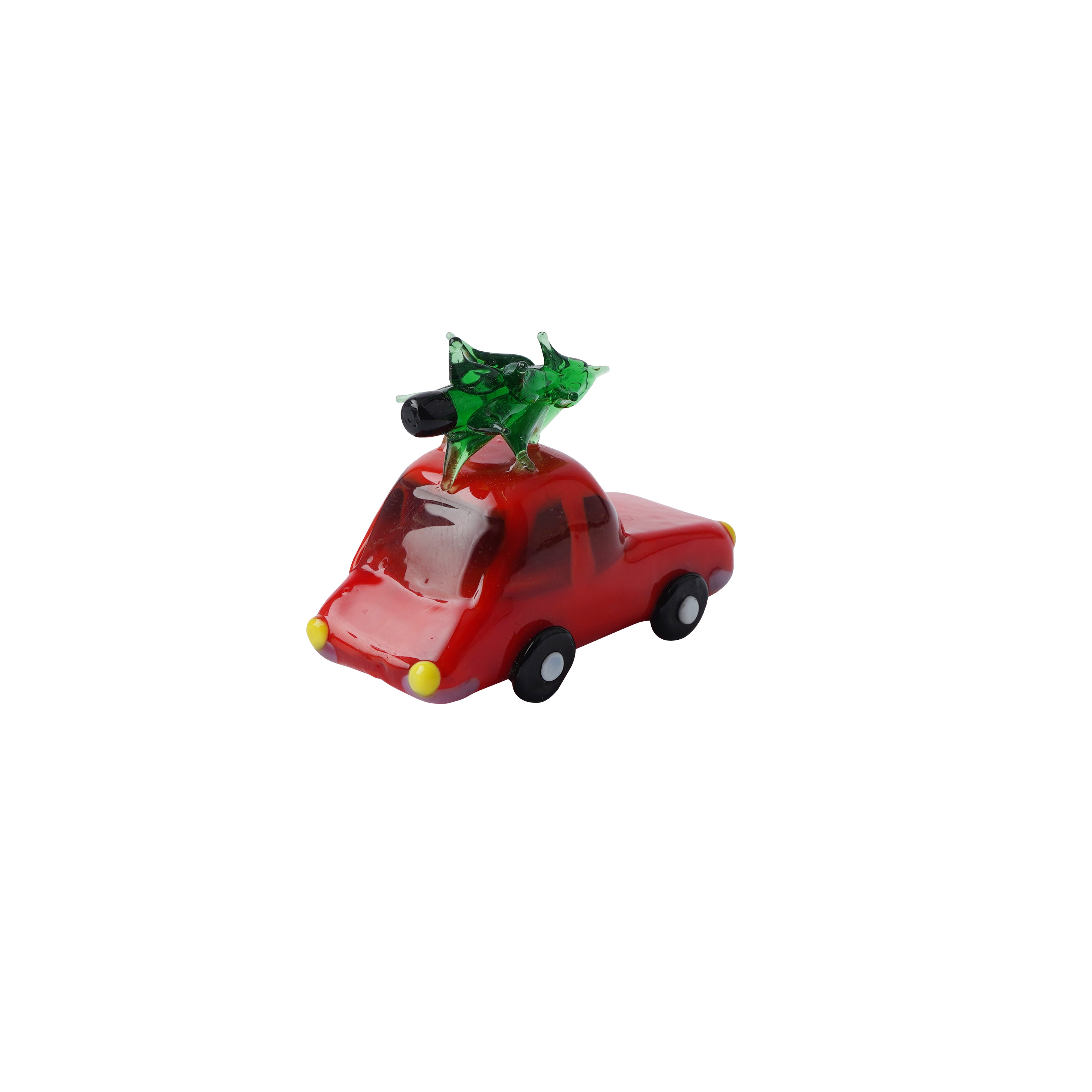CGB Giftware Artisan Glass Red Car with Tree