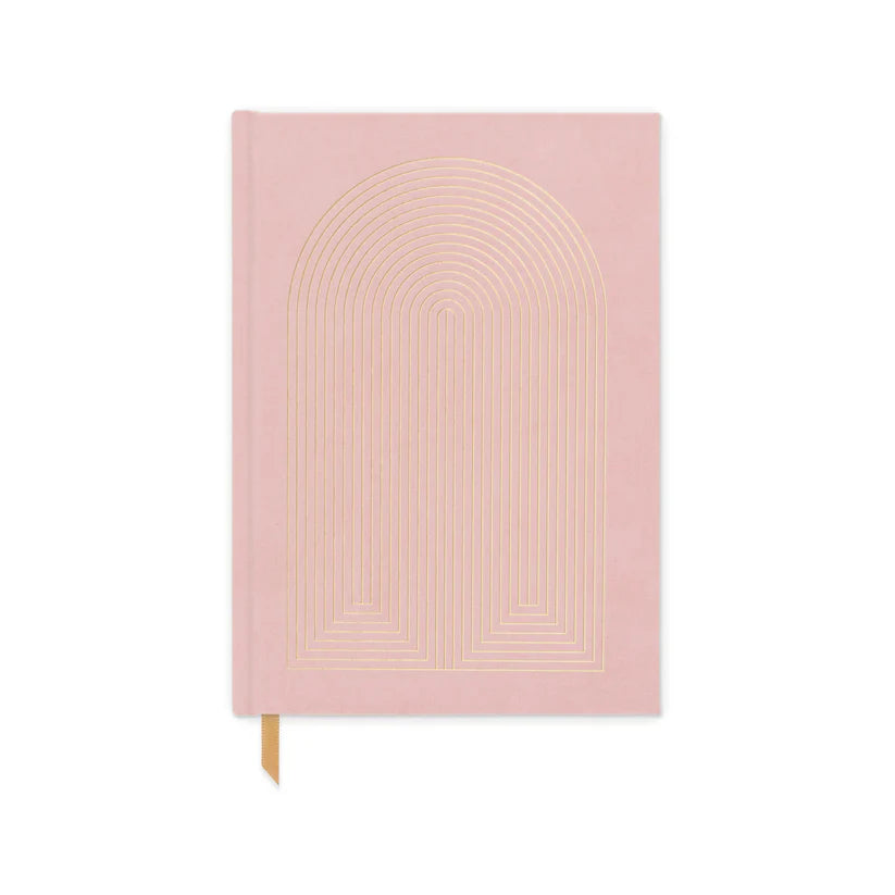 Designworks Hard Cover Sued Cloth Journal Radiant Rainbow- Dusty Pink