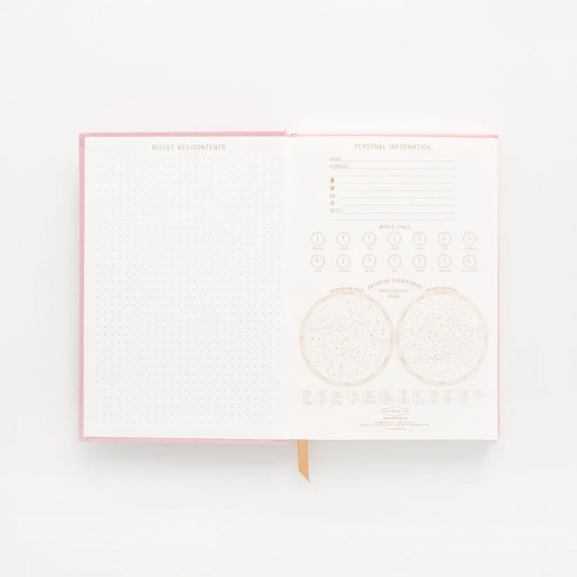 Designworks Hard Cover Sued Cloth Journal Radiant Rainbow- Dusty Pink