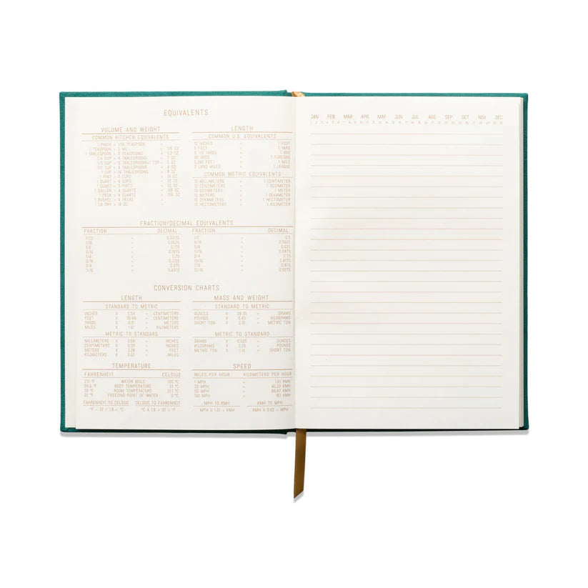 Designworks Hard Cover Sued Cloth Journal W/Pocket Linea Boxes Green