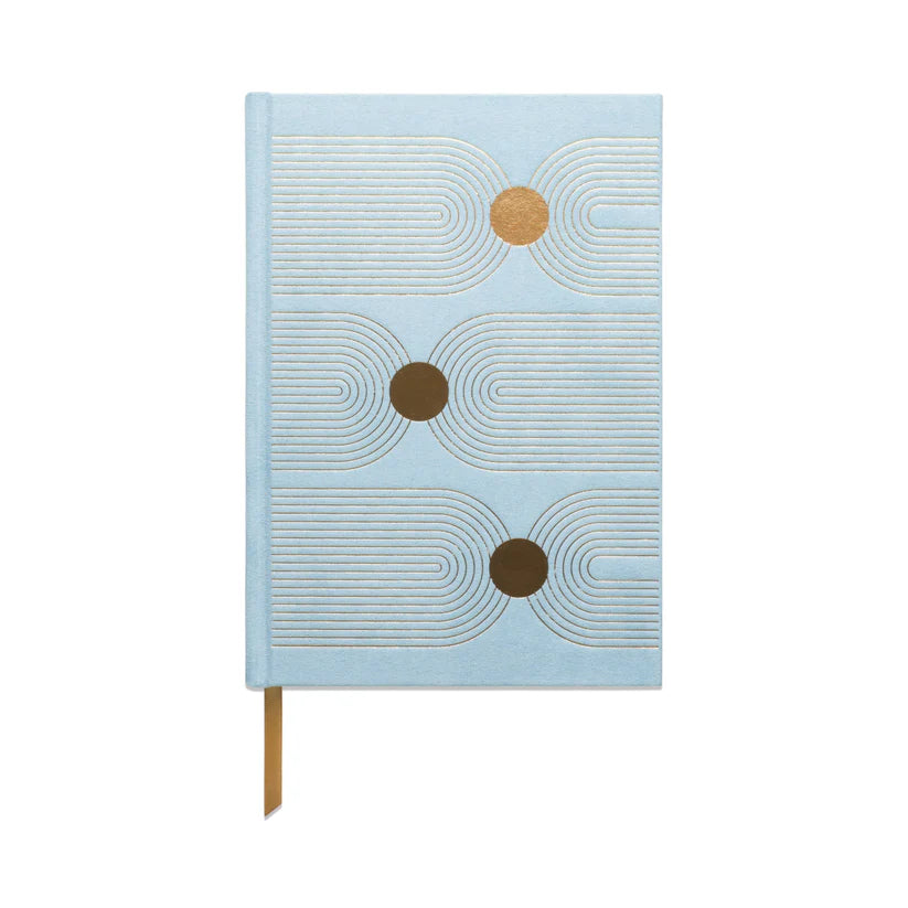 Designworks Hard Cover Sued Journal with Pocket - Arch Dot Blue