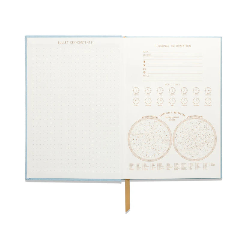 Designworks Hard Cover Sued Journal with Pocket - Arch Dot Blue