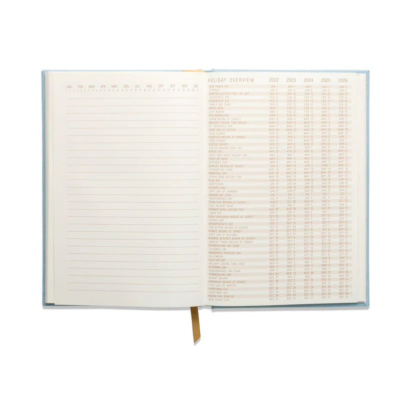Designworks Hard Cover Sued Journal with Pocket - Arch Dot Blue