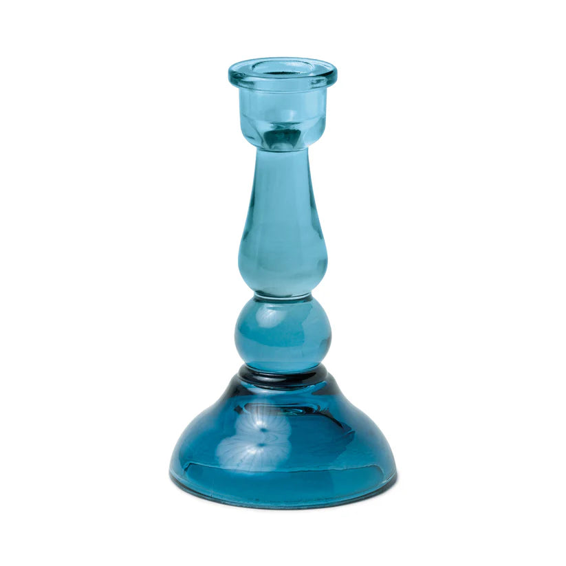 Designworks/Paddywax Blue Tall Glass Taper Holder