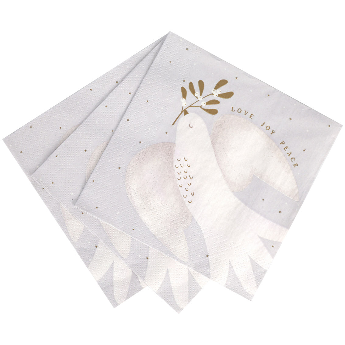 Mistletoe White Christmas Paper Napkins