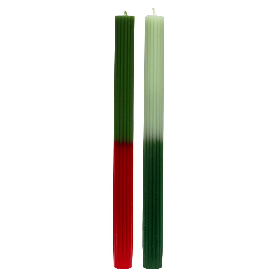 Red & Green Ombre Dinner Candles