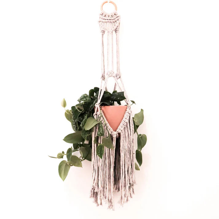 Stitch Happy Deluxe Plant Hanger Macrame Craft Kit - Ecru