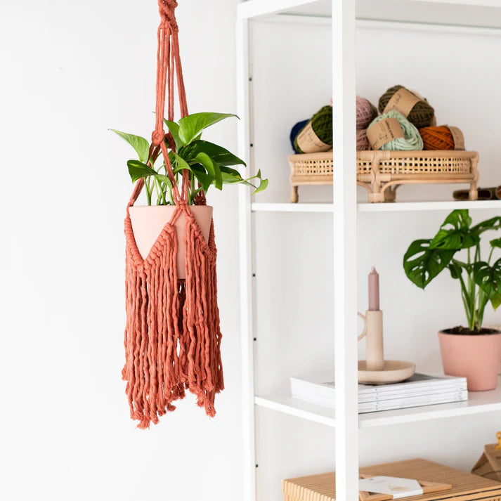 Stitch Happy Deluxe Plant Hanger Macrame Craft Kit - Blush