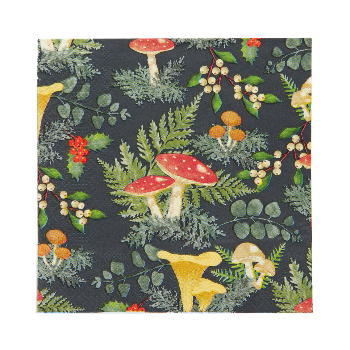 Midnight Forest Mushroom Napkins