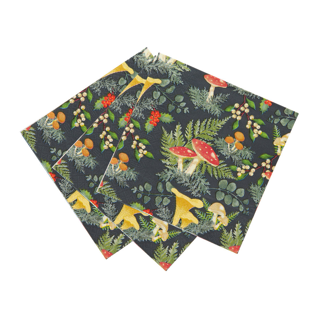 Midnight Forest Mushroom Napkins