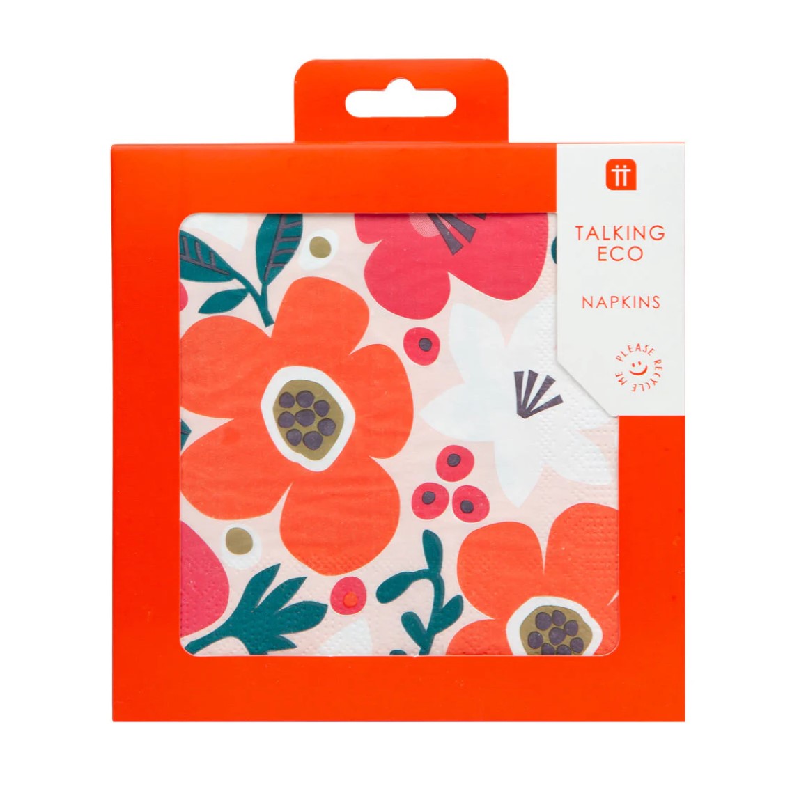 Pink & Red Floral Eco Recycled Napkins