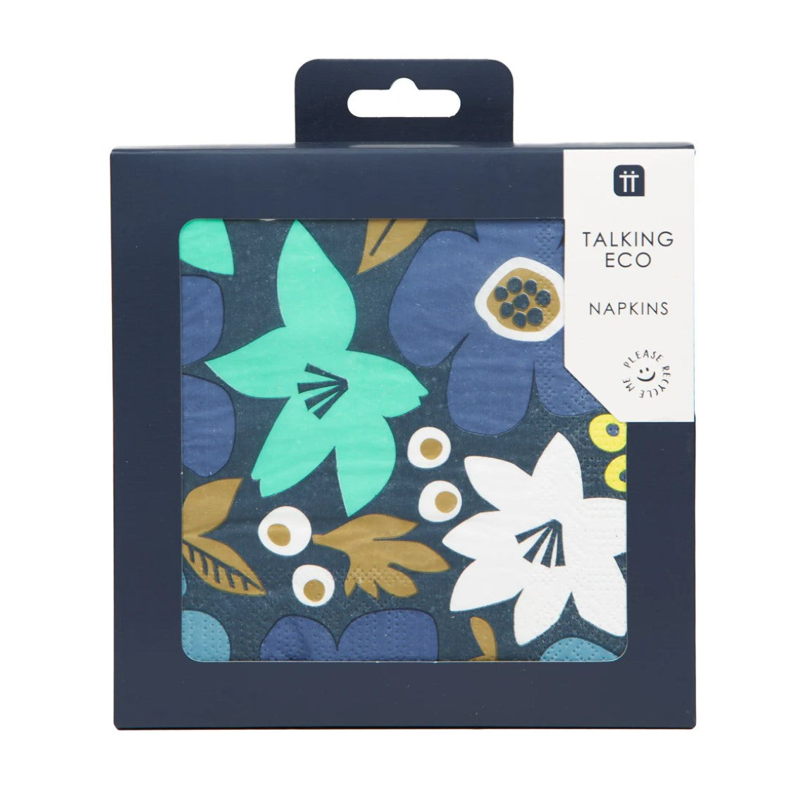Blue & Turquoise Floral Eco Recycled Napkins