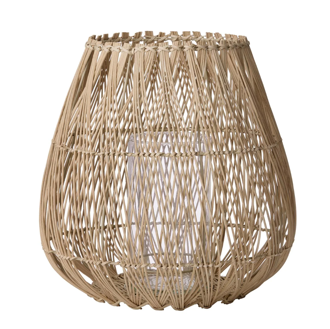 Cozy Living Jasmine Round Wicker Lantern Natural