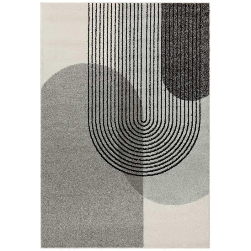 Asiatic Muse Grey Retro Monochrome Rug