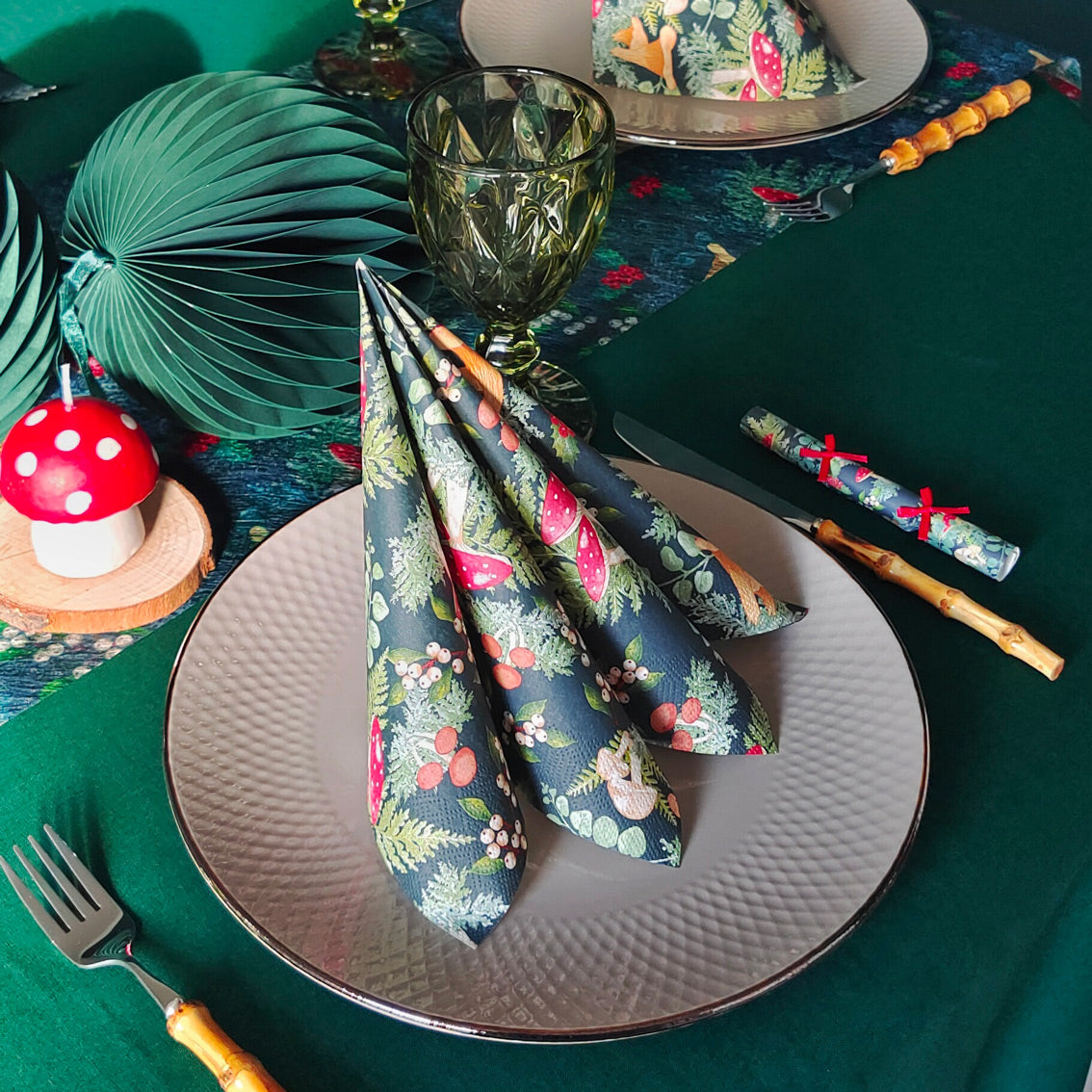 Midnight Forest Mushroom Napkins